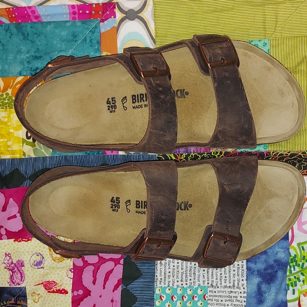 Birkenstock Milano EU45/US12 Sandal Slingback Brown Oiled Leather